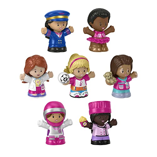 Fisher-Price Little People Barbies Tú Puedes Ser Pack 7 Profesiones Figuras de juguete para bebé +1 año (Mattel HCF58)