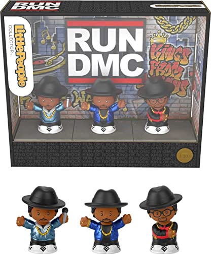 Fisher-Price Little People Collector Run DMC, juego de 3 figuras diseñadas como el icónico grupo Hip Hop para fanáticos de edades 1 a 101 [exclusivo de Amazon]