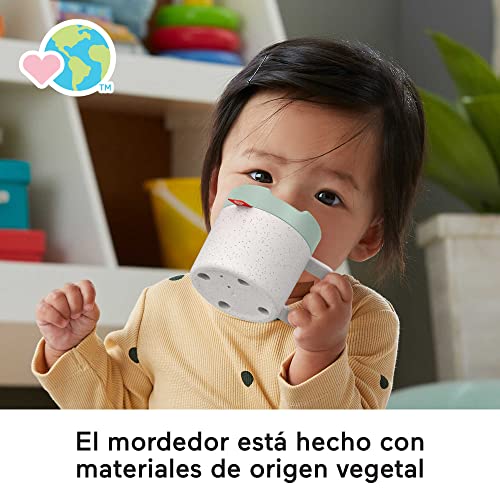 Fisher-Price Móvil Taza de café sonajero y mordedor Juguete hecho con materiales reciclados, regalo para bebé +3 meses (Mattel HGB86)