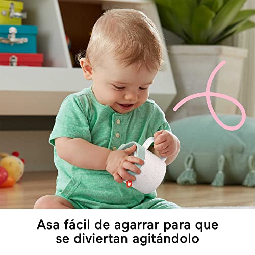 Fisher-Price Móvil Taza de café sonajero y mordedor Juguete hecho con materiales reciclados, regalo para bebé +3 meses (Mattel HGB86)