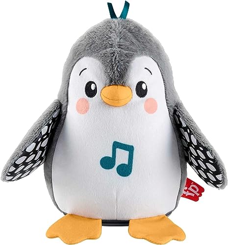 Fisher-Price Pingüino Anda y aletea Peluche que anda con música, juguete para bebés recién nacidos (Mattel HNC10)