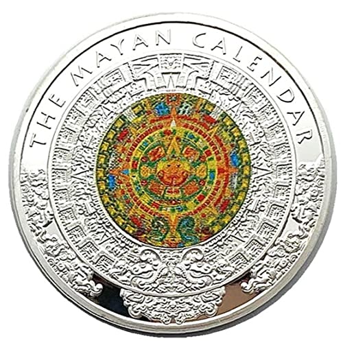 Fituenly Calendario Maya De México, Moneda De Oro Colorida, Calendario Azteca Maya Mexicano, Cultura De Profecía, Medalla Conmemorativa De Monedas Chapadas En Oro
