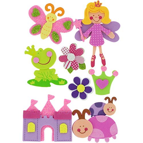 Fixo 68016700 Set de Figuras de Goma Eva Adhesiva 3D para Manualidades Infantiles, Princesas 2
