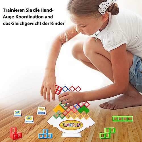Fizdoqg 16 PCS Tetris Tower, Tetra Tower, Tetra Tower Balance Blocks, Juguete de Apilamiento de Equilibrio, Seguro y Respetuoso con El Medio Ambiente Adecuado para Niños y Adultos