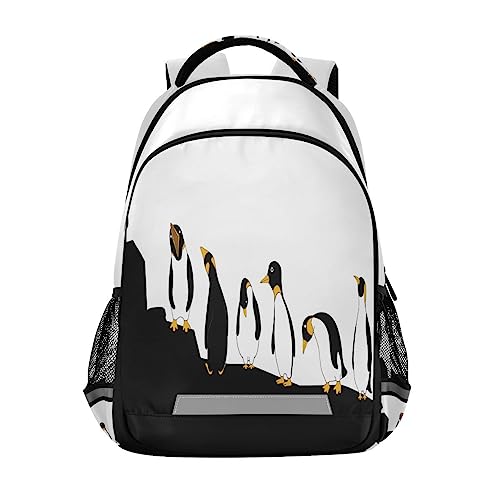FJAUOQ Bonita mochila divertida con diseño de pingüino, duradera, ligera, para la escuela, para niños, niñas, estudiantes, Multi 18, Talla única