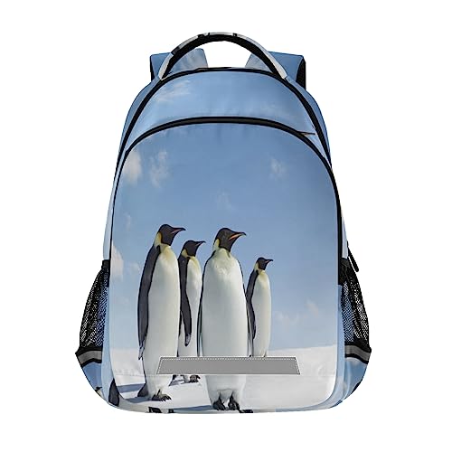 FJAUOQ Mochila Antártida con diseño de pingüino de animales, duradera, ligera, para la universidad, escuela, mochila para niños, niñas y estudiantes, Como se muestra en la imagen, Talla única