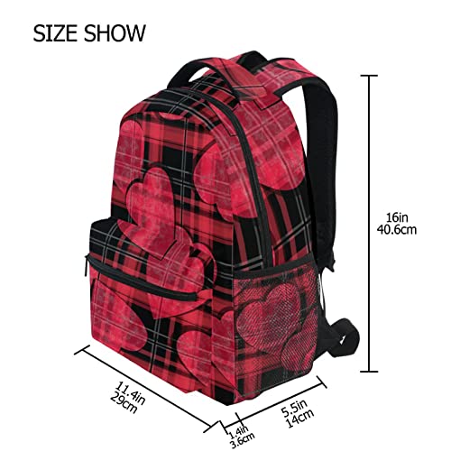 FJAUOQ Mochila escolar de cuadros rojos para niños y niñas, mochila escolar para escuela primaria, mochila de viaje, Como se muestra en la imagen, Talla única