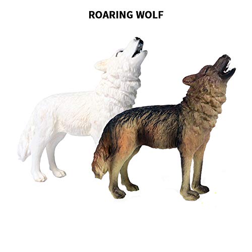 FLORMOON Figura de animales – Figuras realistas de lobo rugido – Juguetes educativos tempranos Proyecto de ciencia de Navidad cumpleaños para niños y niñas