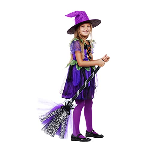 FOMIYES 1 escoba para Halloween, disfraz de bruja, disfraz de bruja, cosplay, bruja, accesorio para bruja, decoración para Halloween, disfraz de decoración