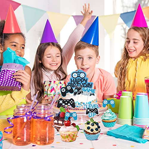 FORMIZON 44 Piezas Decoracion Tartas Cumpleaños Videojuegos, Topper de Pastel de Fiesta de Juguete Tema, Suministros de Fiestas de Juegos para Niños Fiesta de Cumpleaños Cupcake Toppers