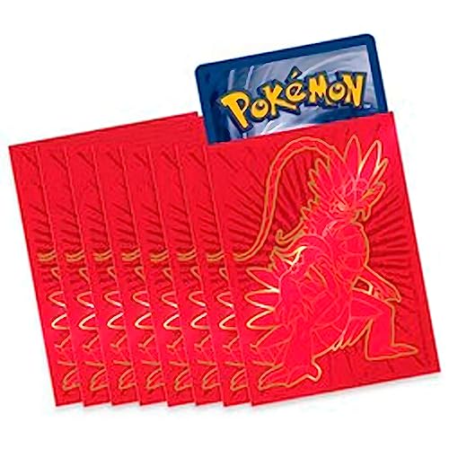 Friki Monkey Fundas de entrenamiento Elite para Pokémon (65 fundas), muestra tus cartas con las fundas promocionales de las cajas Pokémon ETB, fundas para cartas Pokémon de Scarlet Koraidon