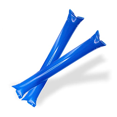 FUN FAN LINE Pack 50 Pares de Aplaudidores Hinchables de Plástico - Accesorios de Fiesta y Animación - Palos Cotillón Hinchables - Ideales para Fútbol, Conciertos y Eventos - Color Blue