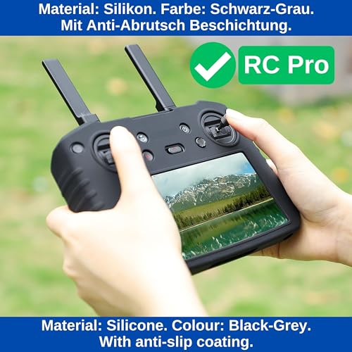 Funda para Drone Mando a Distancia Compatible con DJI RC Pro Control Remoto 1 Pieza en Negro Silicona Protección Controlador Remote Drone, Drone RC Control Remoto Cubierta Protectora Cubierta