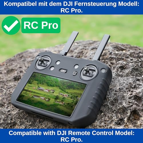 Funda para Drone Mando a Distancia Compatible con DJI RC Pro Control Remoto 1 Pieza en Negro Silicona Protección Controlador Remote Drone, Drone RC Control Remoto Cubierta Protectora Cubierta