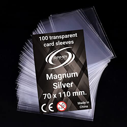 Fundas transparentes protectoras para cartas grandes 70 x 110 mm. (Pack de 100) Magnum SILVER