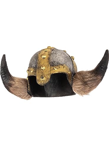 Funidelia | Casco de vikingo Deluxe para hombre Nórdico, Valkiria, Bárbaro, Vikings - Accesorios para adultos, accesorio para disfraz - Marrón