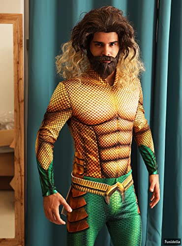 Funidelia | Disfraz de Aquaman para hombre Superhéroes, DC Comics, Liga de la Justicia - Disfraz para adultos y divertidos accesorios para Fiestas, Carnaval y Halloween - Talla XL
