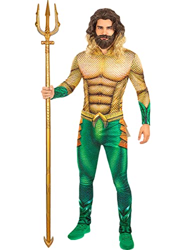 Funidelia | Disfraz de Aquaman para hombre Superhéroes, DC Comics, Liga de la Justicia - Disfraz para adultos y divertidos accesorios para Fiestas, Carnaval y Halloween - Talla XL