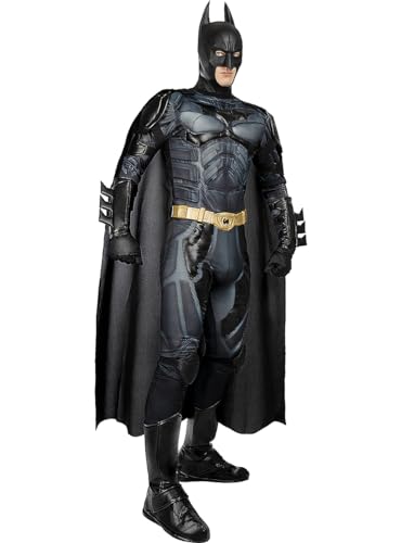 Funidelia | Disfraz de Batman El Caballero Oscuro de hombre Superhéroes, DC Comics, Murciélago - Disfraces para adultos, accesorios para Fiestas, Carnaval y Halloween - Talla L - Negro