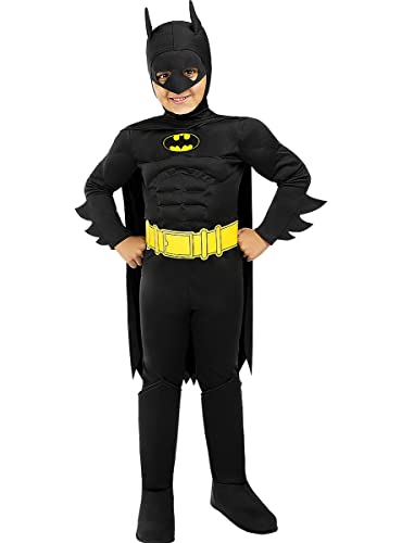 Funidelia | Disfraz de Batman Oficial para niño Talla 5-6 años Caballero Oscuro, Superhéroes, DC Comics, Hombre Murciélago - Color: Negro - Licencia: 100% Oficial
