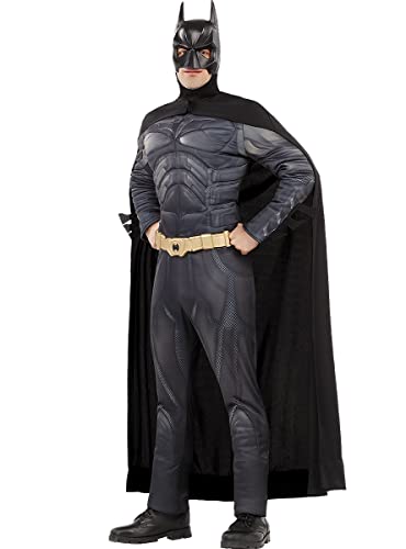 Funidelia | Disfraz de Batman para hombre Caballero Oscuro, Superhéroes, DC Comics - Disfraz para adultos y divertidos accesorios para Fiestas, Carnaval y Halloween - Talla S - Negro