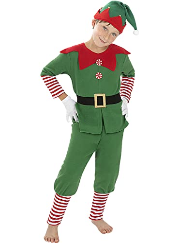 Funidelia | Disfraz de elfo navideño para niño Elfo navideño, Navidad, Duende navideño - Disfraces para niños, accesorios para Fiestas, Carnaval y Halloween - Talla 3-4 años - Verde