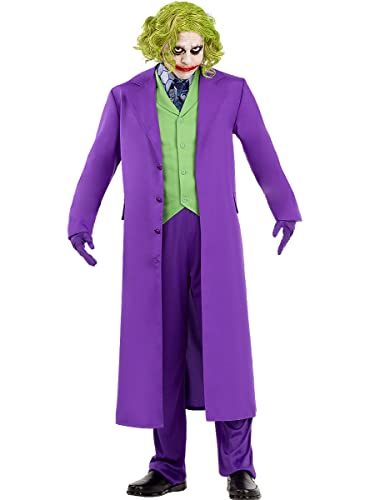 Funidelia | Disfraz de Joker - El Caballero Oscuro para hombre Superhéroes, DC Comics, Villanos - Disfraz para adultos y divertidos accesorios para Fiestas, Carnaval y Halloween - Talla 3XL - Morado