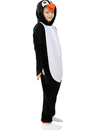 Funidelia | Disfraz de pingüino Onesie para niño y niña Talla 7-9 años Animales, Polo Sur - Color: Negro - Divertidos Disfraces y complementos para Carnaval y Halloween