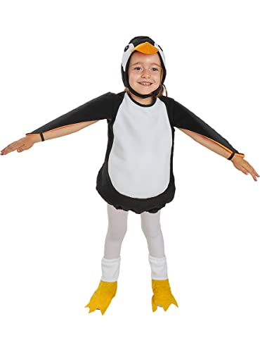 Funidelia | Disfraz de pingüino peluche para niños Animales, Polo Sur - Disfraz para niños y divertidos accesorios para Fiestas, Carnaval y Halloween - Talla 3-4 años - Negro