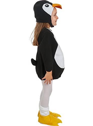 Funidelia | Disfraz de pingüino peluche para niños Animales, Polo Sur - Disfraz para niños y divertidos accesorios para Fiestas, Carnaval y Halloween - Talla 3-4 años - Negro