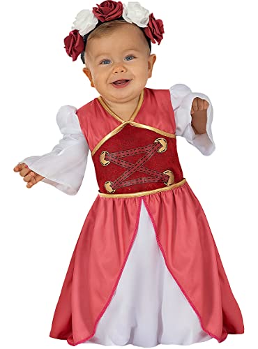 Funidelia | Disfraz de princesa Clarisa medieval para bebé Edad Media, Princesas, Reina - Disfraz para bebé y divertidos accesorios para Fiestas, Carnaval y Halloween - Talla 6-12 meses - Granate