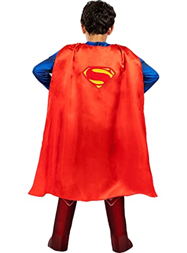 Funidelia | Disfraz de Superman deluxe - La Liga de la Justicia para niño Superhéroes, DC Comics - Disfraces para niños, accesorios para Fiestas, Carnaval y Halloween - Talla 3-4 años - Azul