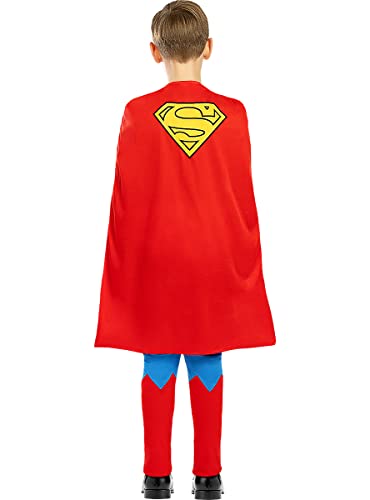Funidelia | Disfraz Superman para niño Hombre de Acero, Superhéroes, DC Comics, Justice League - Disfraz para niños y divertidos accesorios para Fiestas, Carnaval y Halloween - Talla 3-4 años - Azul