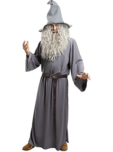 Funidelia | Peluca de Gandalf con barba - El Señor de los Anillos para hombre y mujer El Hobbit, Magos - Accesorios para adultos, accesorio para disfraz - Gris/Plateado