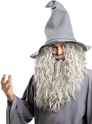 Funidelia | Peluca de Gandalf con barba - El Señor de los Anillos para hombre y mujer El Hobbit, Magos - Accesorios para adultos, accesorio para disfraz - Gris/Plateado