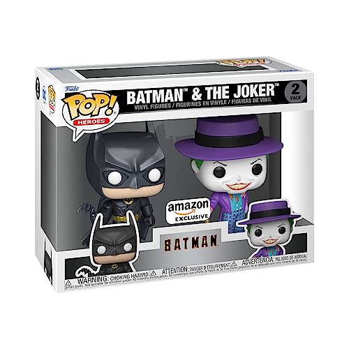 Funko POP! Heroes: Batman - (1989) - 2 Paquete Joker & Batman - (Metallic) - DC Comics - Exclusivo De Amazon - Figuras Miniaturas Coleccionables Para Exhibición - Idea De Regalo - Mercancía Oficial