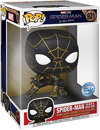 Funko POP! Jumbo: SM: Spider-Man Black & Gold Suit - Spiderman No Way Home - Figuras Miniaturas Coleccionables Para Exhibición - Idea De Regalo - Mercancía Oficial - Juguetes Para Niños Y Adultos
