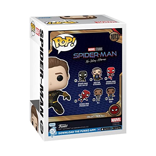 Funko Pop Marvel's Spiderman No Way Home: Spiderman (Black/Gold) (Unmasked) Figure (AAA Anime Exclusive), 65038