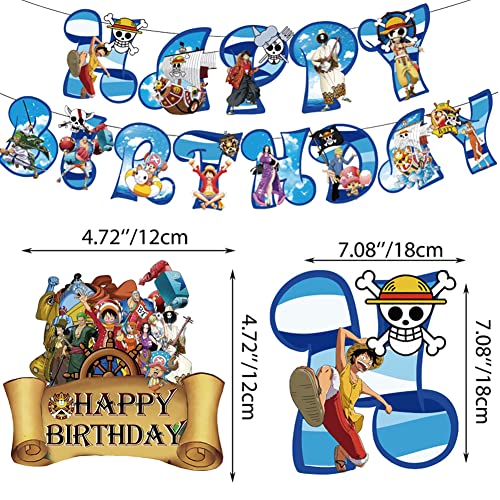 FYDZBSL One Piece Globos Suministro de Fiesta de Cumpleaños Decoración De Cumpleaños Pancarta Suministros Adornos para Pastel de Juegos Niños de Tartas de Fiesta 40pcs