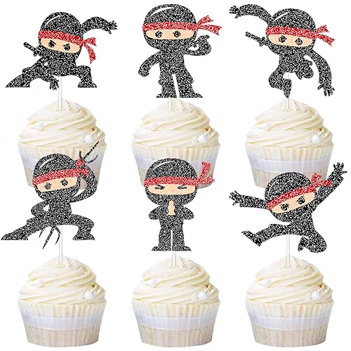 G-LOVELY'S Decoración para tartas ninja, decoración para tartas ninja, decoración para 1 cumpleaños, niños, frutas, ninja, temática de cumpleaños, decoración de fiesta de cumpleaños