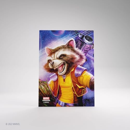 Gamegenic, Juego Marvel Champions Sleeves Rocket Raccoon, Multilenguaje (incluye Español)