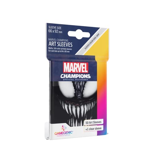 Gamegenic, Juego Marvel Champions Sleeves Venom - Multilenguaje (incluye Español)