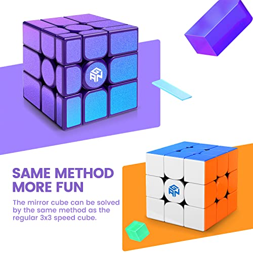 GAN MirrorM 3x3x3, Puzzle de Velocidad Mirror Juguete para Niños y Adultos Cuberos, Resuelve por Forma
