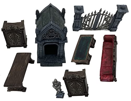 Gárgola sonriente, caja de terreno de accesorios de dominio de vampiro, aventura de mazmorra, paisaje de fantasía 3D detallado para miniatura de RPG de 28 mm, accesorio de juego de mesa premontado