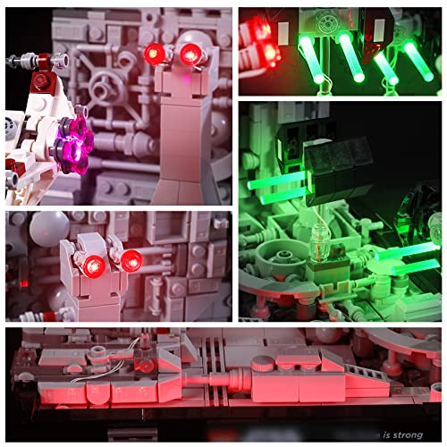 GEAMENT Kit de Luces LED Compatible con Lego Diorama: Ataque a la Estrella de la Muerte (Death Star Trench Run Diorama) - Conjunto de luz para Star Wars 75329 (Juego Lego no Incluido)