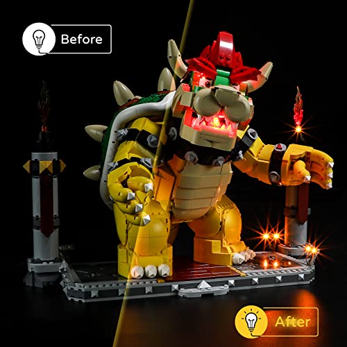 GEAMENT Kit de Luces LED Compatible con Lego El Poderoso Bowser (The Mighty Bowser) - para Super Mario 71411 (Juego Lego no Incluido)