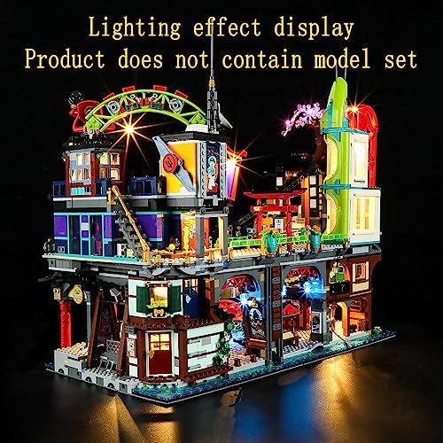 GEAMENT Kit de Luces LED Compatible con Lego Mercados de la Ciudad de Ninjago (Ninjago City Markets) - Conjunto de luz para Ninjago 71799 (Juego Lego no Incluido)