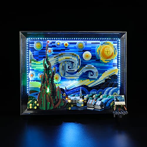 GEAMENT Kit de Luces LED Compatible con Lego Vincent Van Gogh: La Noche Estrellada (The Starry Night) - para Ideas 21333 (Juego Lego no Incluido)