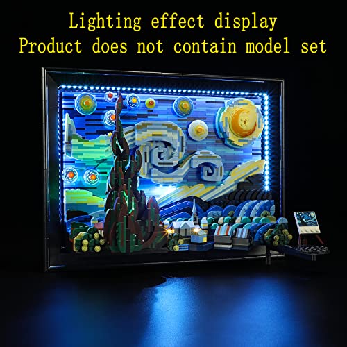 GEAMENT Kit de Luces LED Compatible con Lego Vincent Van Gogh: La Noche Estrellada (The Starry Night) - para Ideas 21333 (Juego Lego no Incluido)