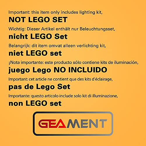 GEAMENT Kit de Luces LED (Control Remoto) Compatible con Lego Parque Jurásico: Caos del T. Rex (Jurassic Park:T.Rex Rampage) - Conjunto de luz para Jurassic World 75936 (Juego Lego no Incluido)